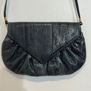 Vintage 80’s Karnig Mann blue snakeskin purse made in Italy